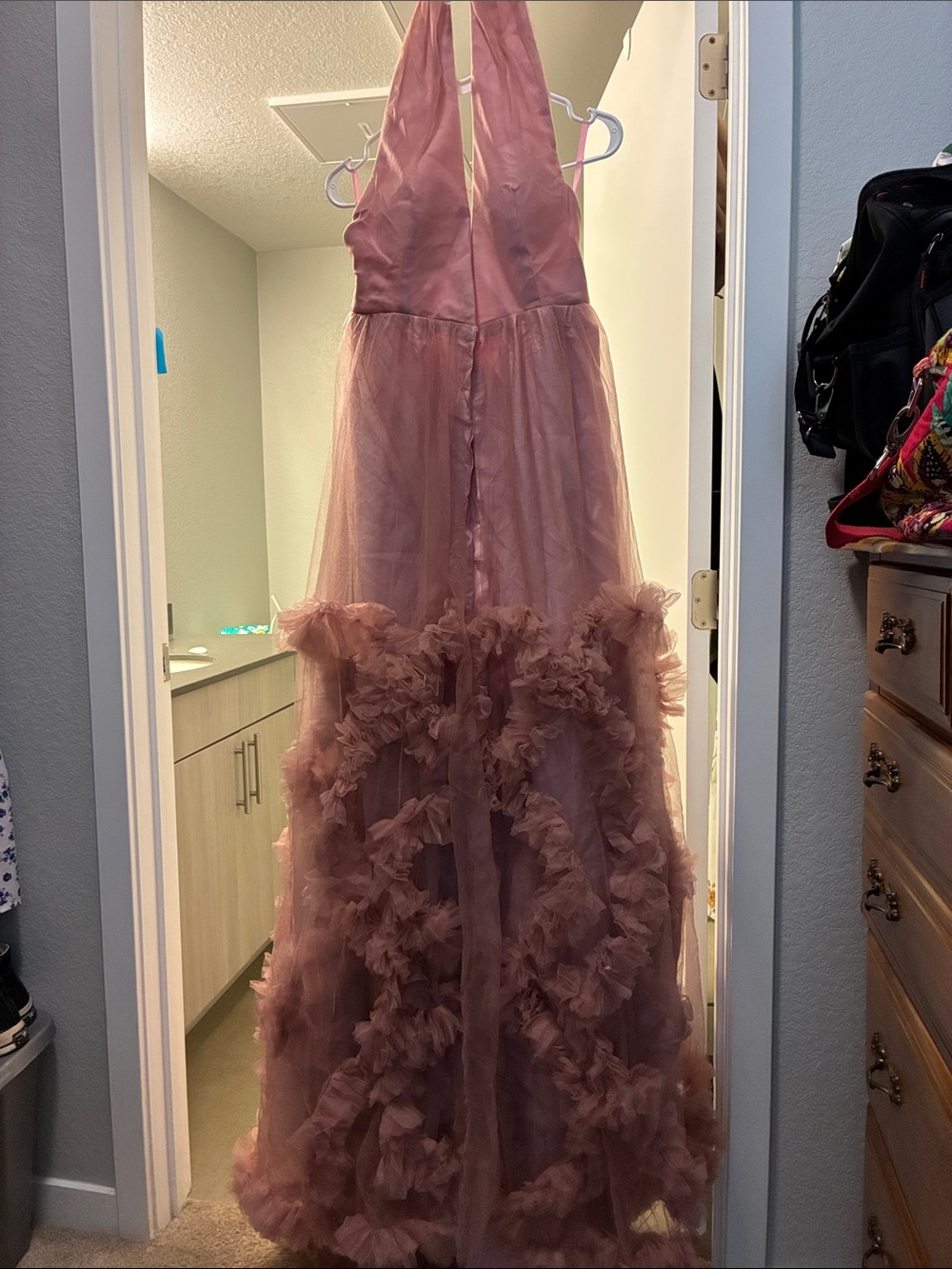 Mauve Ruffle Maternity Dress